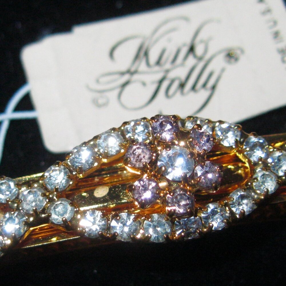 KIRKS FOLLY  2-1/4" RHINESTONE BARRETTE-VERY PRETTY